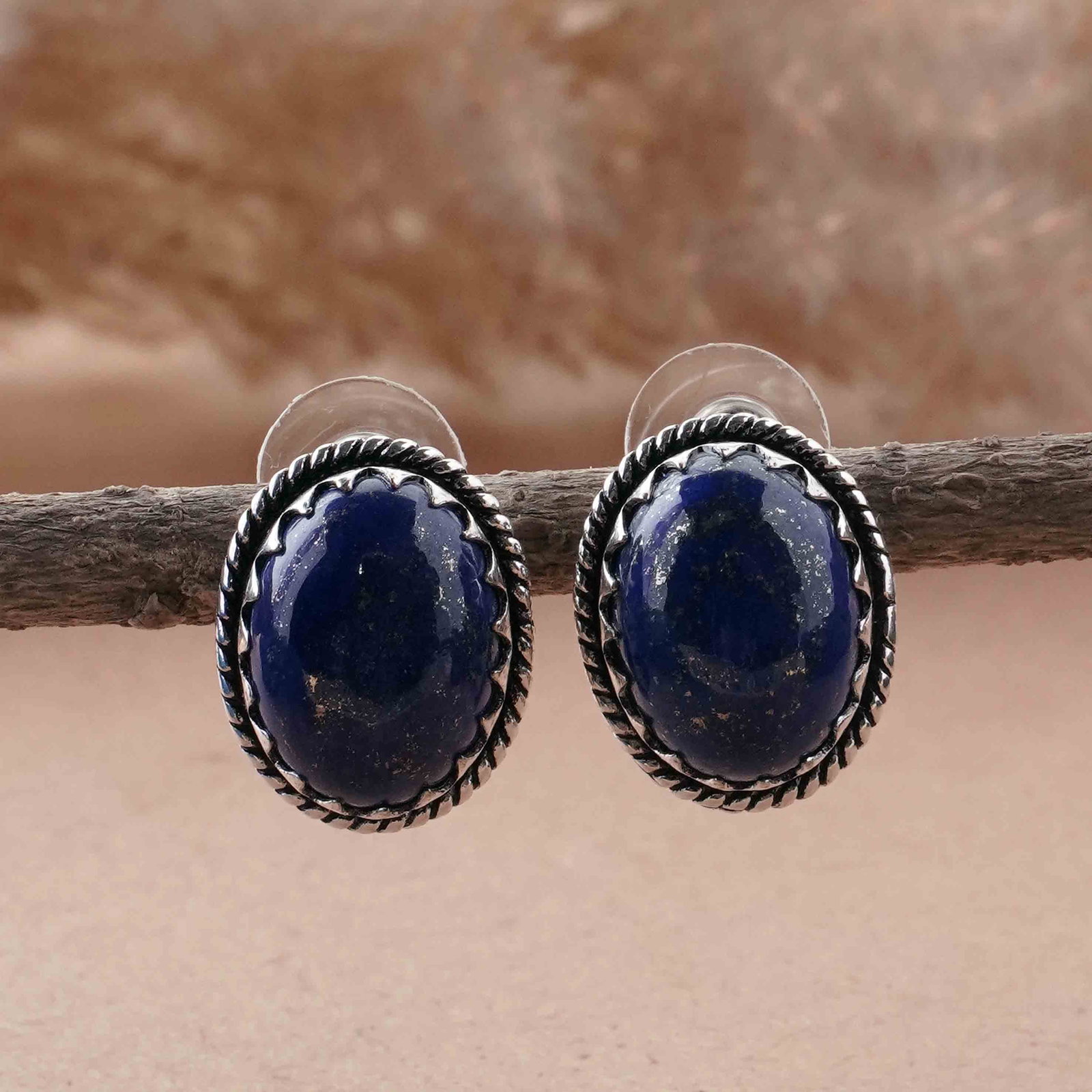 Afghani Lapis Lazuli Silver Plated Handmade Stud Earring: Product ID: 260418101954 Product - Handmade Silver Plated Stud Earring Metal - 92.5 Sterling Silver Plated Earring Type - Stud Gemstone - Lapis Gemstone Origin - Afghanistan Gemstone Size - 12X16 MM (