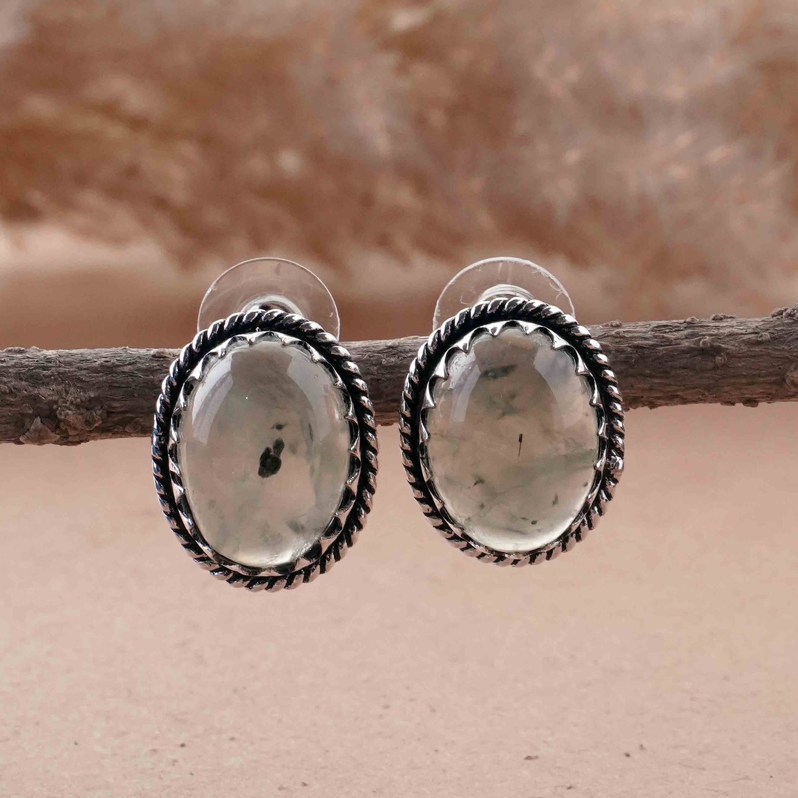 Natural Prehnite Silver Plated Handmade Stud Earring: Product ID: 260418101918 Product - Handmade Silver Plated Stud Earring Metal - 92.5 Sterling Silver Plated Earring Type - Stud Gemstone - Prehnite Gemstone Origin - South Africa Gemstone Size - 12X16 