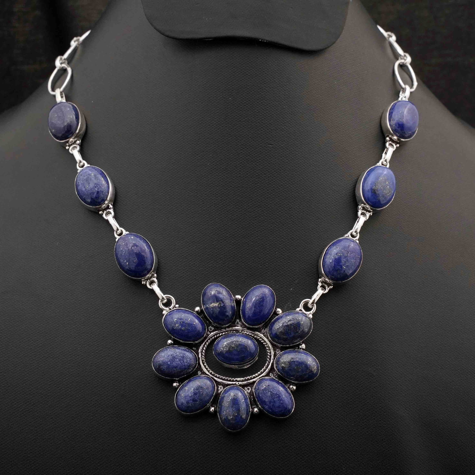 Afghani Lapis Lazuli Silver Plated Handmade Choker Necklace (1 of 3)