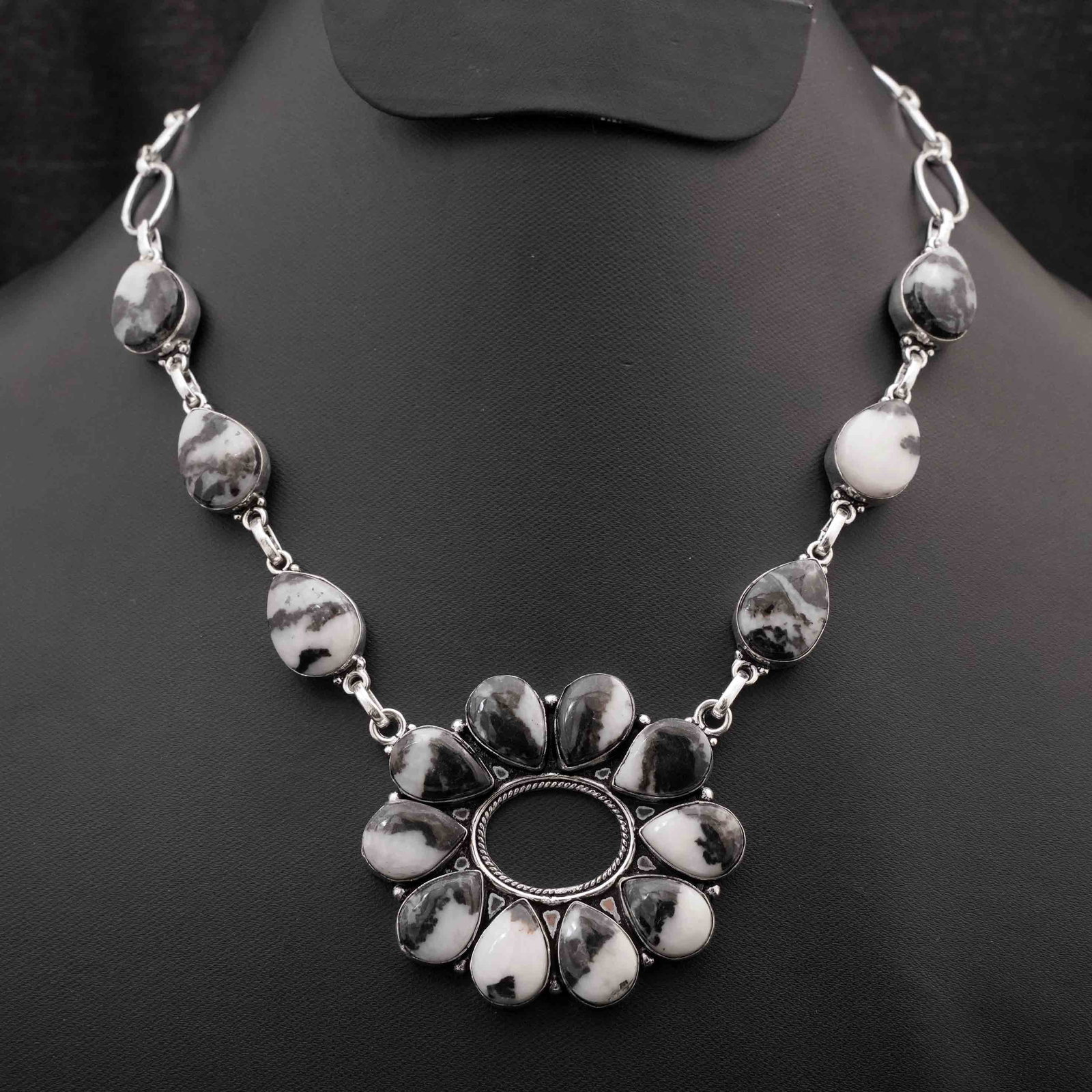 Natural Zebra Jasper Silver Plated Handmade Choker Necklace (1 of 3)