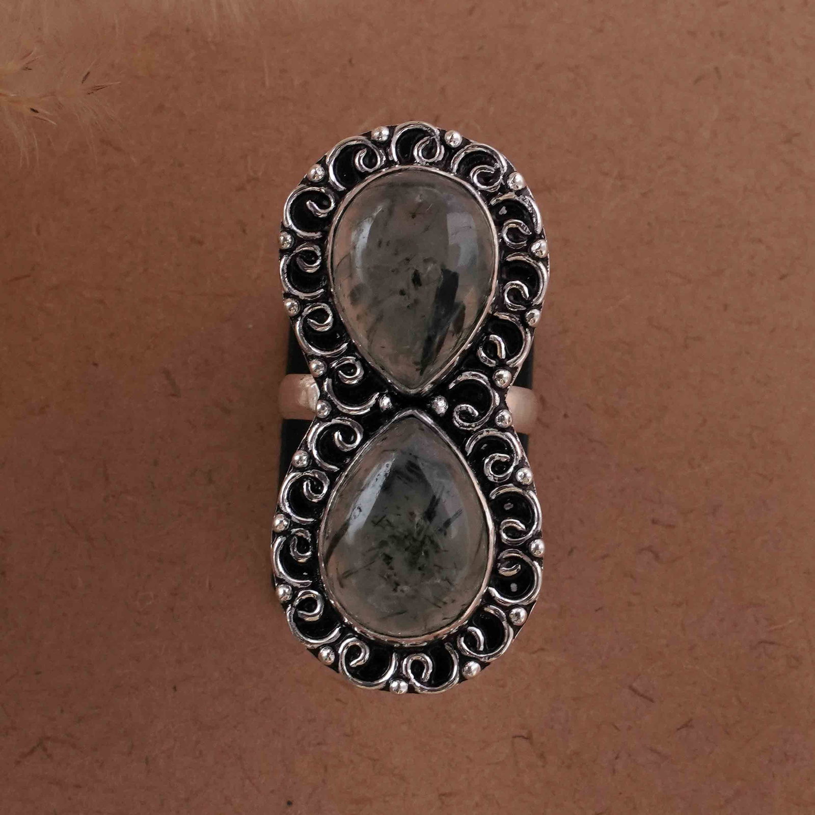 Natural Prehnite Silver Plated Handmade Ring - 6.5MM: Product ID: 260429195116 Product - Handmade Silver Plated Ring Metal - 92.5 Sterling Silver Plated Ring Size - 6.5MM Gemstone - Perhnite Gemstone Origin - South Africa Gemstone Size - 12X16 MM ( 2 Sto
