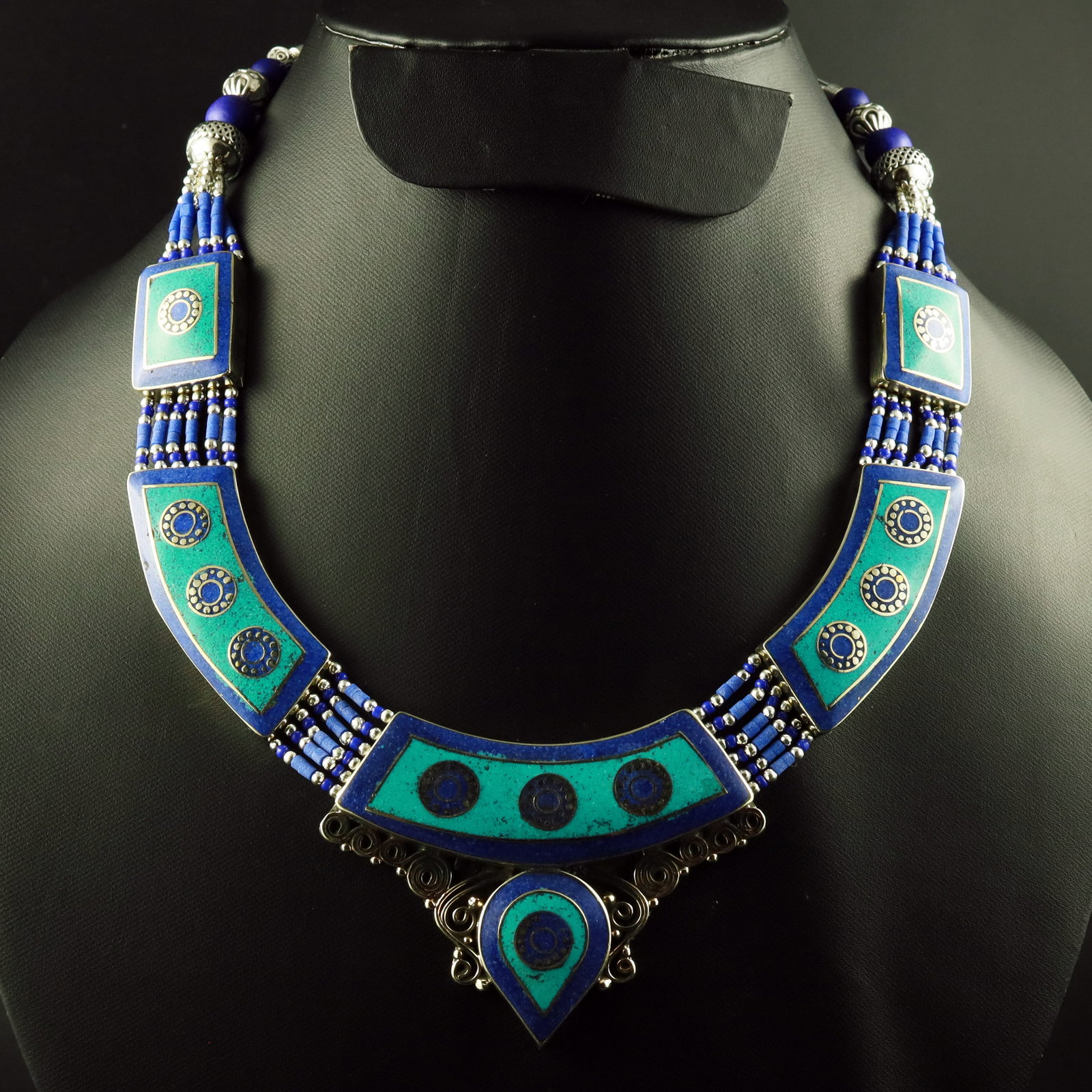 Tibetan Turquoise & Lapis Lazuli Handmade Royal Necklace (1 of 3)