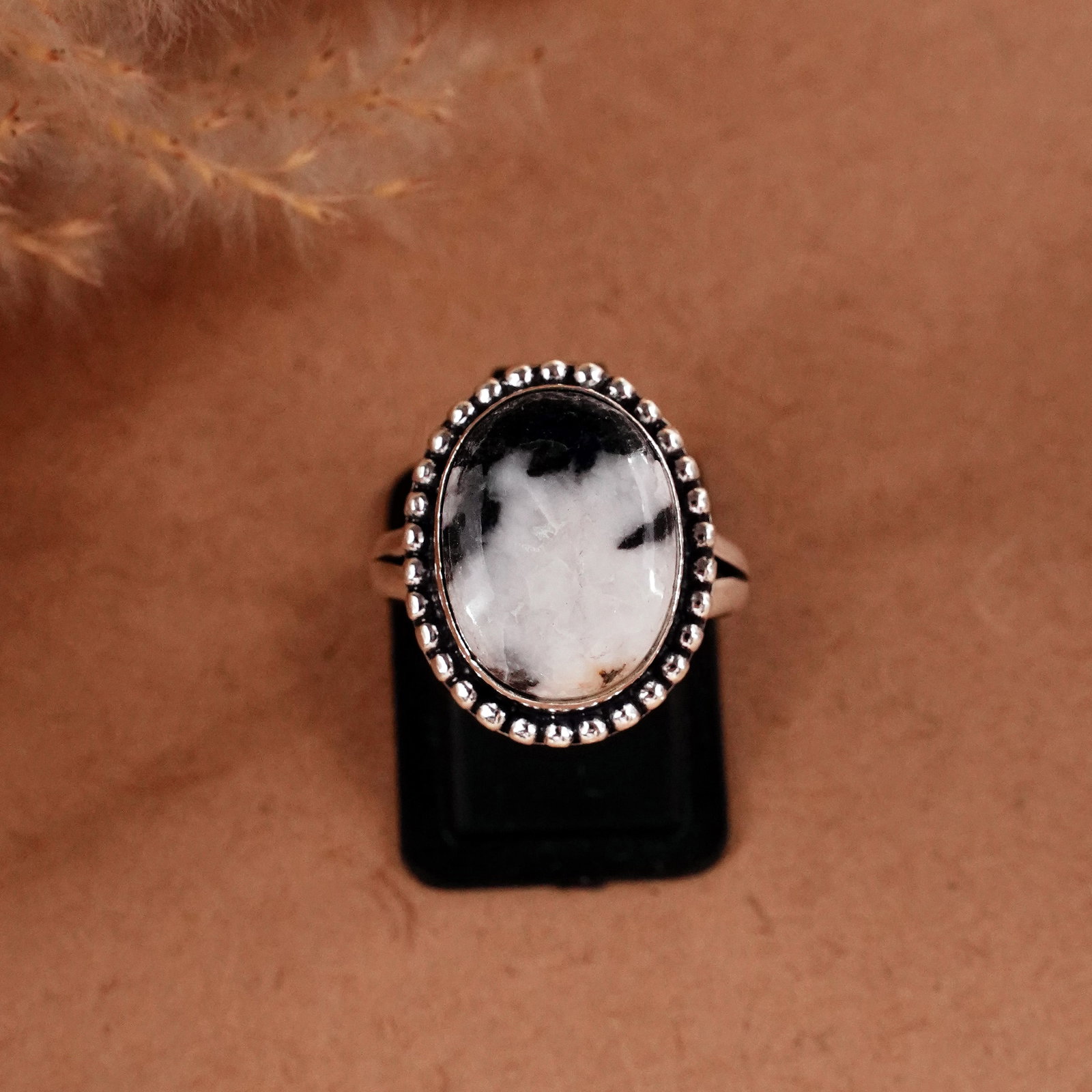 Natural Zebra Jasper Silver Plated Handmade Ring - 8.5MM: Product ID: 260510124041 Product - Handmade Silver Plated Ring Metal - 92.5 Sterling Silver Plated Ring Size - 8.5MM Gemstone - Zebra Jasper Gemstone Origin - Africa Gemstone Size - 12X16 MM Gemstone 
