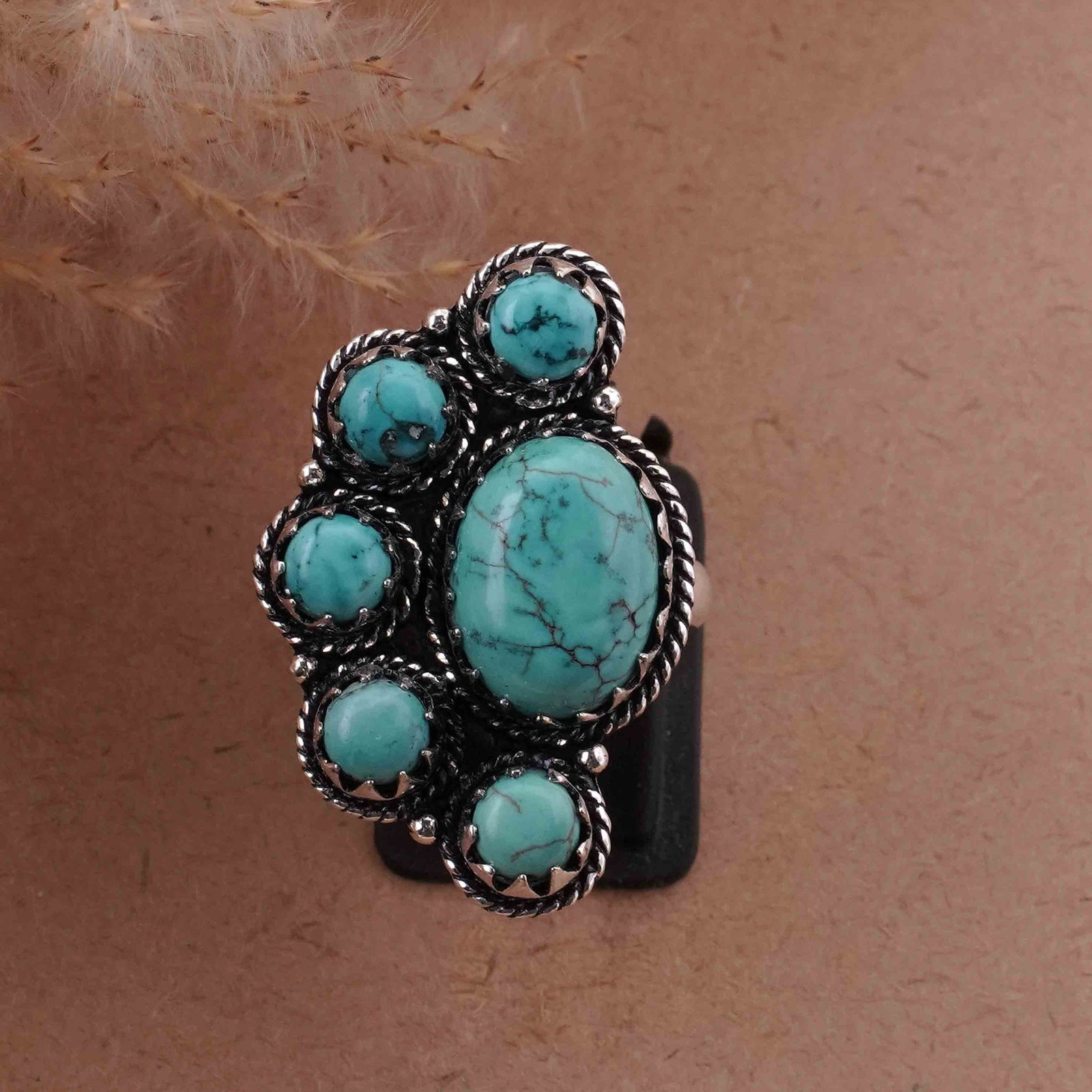 Natural Turquoise Silver Plated Handmade Ring - 6MM: Product ID: 260418123709 Product - Handmade Silver Plated Ring Metal - 92.5 Sterling Silver Plated Ring Size - 6MM Gemstone - Turquoise Gemstone Origin - Tibet Gemstone Size - 10X14 MM ( 1 Stone ) / 6