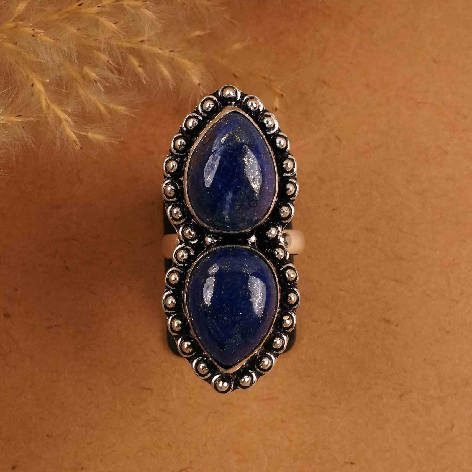 Natural Lapis Lazuli Silver Plated Handmade Ring - 7.5MM: Product ID: 260412153114 Product - Handmade Silver Plated Ring Metal - 92.5 Sterling Silver Plated Ring Size - 7.5MM Gemstone - Lapis Lazuli Gemstone Origin - Afghanistan Gemstone Size - 12X16 MM ( 2 