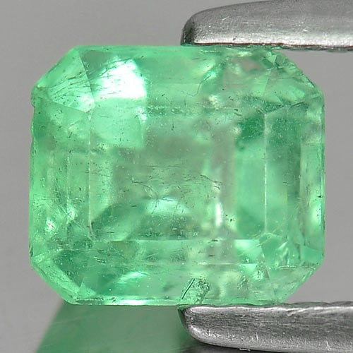 Natural Green Emerald Gemstones 1.15 Ct. Octagon Shape 6.5 x 5.8 Mm. (1 of 3)