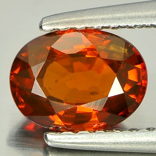 Natural Red Orange Spessartine Garnet Gemstones 1.20 Ct. Oval Shape 7 x 5.3 Mm.: Product ID: 802915228 Product Name: Natural Spessartine Weight: 1.20 CT. Size: 7 x 5.3 x 3.4 MM. Shape: Oval Color: Red Orange Clarity:SI Luster: Good Gems Origin: Nigeria Treatment: Unheated Crystal 