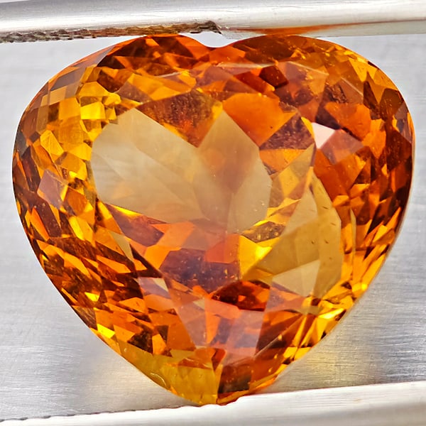 Natural Imperial Topaz Gemstones 16.41 Ct. Heart Shape 14.8 x 13.8 Mm. (1 of 3)