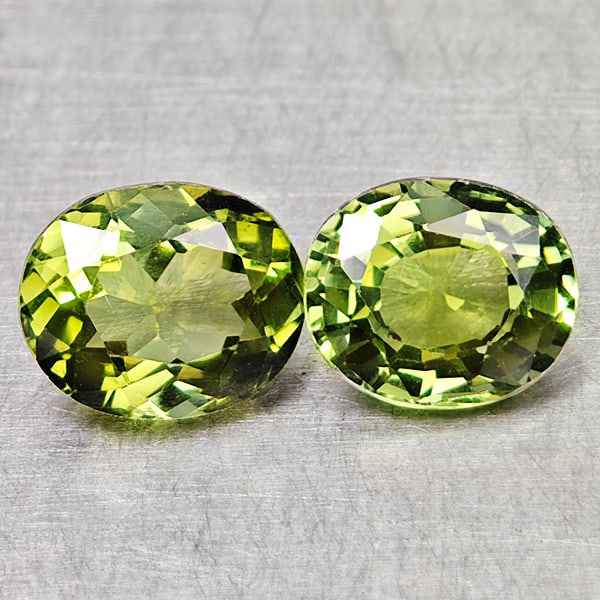 Natural Green Tourmaline Gemstones 1.42 Ct. 2 Pcs. Oval Shape 6.2 x 5.1 Mm.: Product ID: 807250621 Product Name: Natural Tourmaline Weight: 1.42 CT. Size: 6.2 x 5.1 x 3.5 MM. Shape: Oval Color: Green Clarity:VSI Luster: Good Gems Origin: Nigeria Treatment: Unheated Crystal Str
