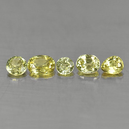 Natural Yellow Sapphire Gemstones 1.40 Ct. 5 Pcs. Mixed Shape Mixed Size (1 of 3)