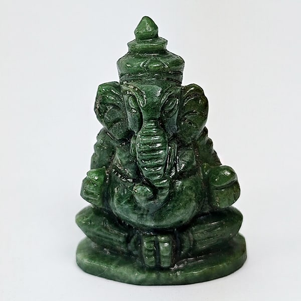 Natural Green Jade Happy Ganesha Carving 42.98 Ct. Size 13 x 20 Mm.: Product ID: 818102599 Product Name: Natural Gemstones Weight: 42.98 CT. Size: 13 x 20 x 28 MM. Shape: Caving Color: Green Clarity:Opaque Luster: Good Gems Origin: Burma Treatment: Unheated Crystal Str