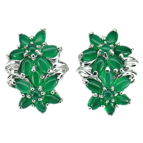 Natural Green Aventurine Gemstones with 925 Sterling Silver Earrrings Jewelry White Gold Plated: Product ID: 281020237 Product Type: 925 Sterling Silver Fine Jewelry Jewelry Weight: 11.67 Grams. Gemstones Color: Green Metal: Solid Silver 92.5%. Gemstone Detail: Oval Cabochon Green Natural Aventur