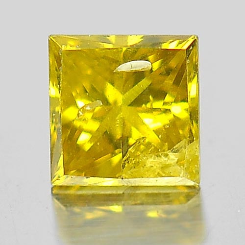Natural Yellow Loose Diamond 0.14 Ct. Square Princess Cut Size 2.9 Mm. (1 of 3)