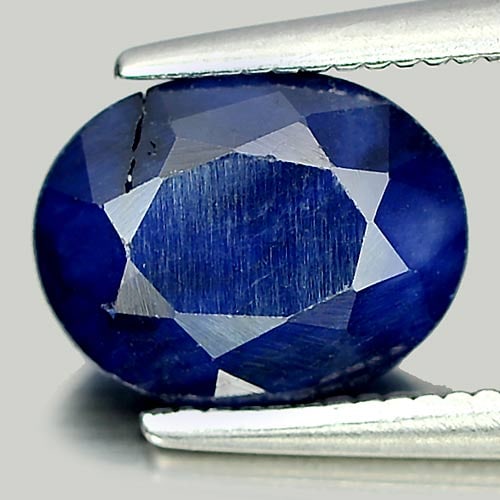 Natural Deep Blue Sapphire Gemstones 2.01 Ct. Oval Shape 8.9 x 6.9 Mm.: Product ID: 806011273 Product Name: Natural Blue Sapphire Weight: 2.01 CT. Size: 8.9 x 6.9 x 3.9 MM. Shape: Oval Color: Deep Blue Clarity:Opaque Luster: Good Gems Origin: Madagascar Treatment: Heated 