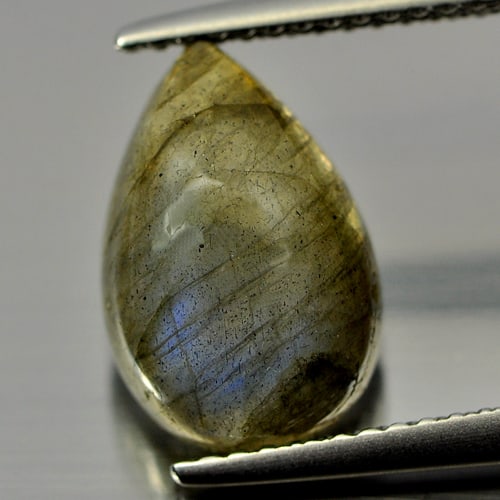 Natural Multi Color Labradorite 3.32 Ct. Pear Cab 12 x 8.1 Mm. (1 of 3)