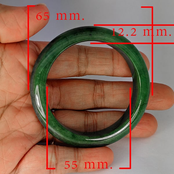 Natural Green Jade Gemstone Bangle 262.05 Ct. Diameter 55 Mm. (1 of 3)