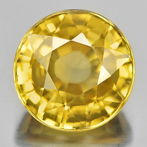 Natural Yellow Zircon Gemstone 7.56 Ct. Clean Round Shape 10.4 Mm. (1 of 3)