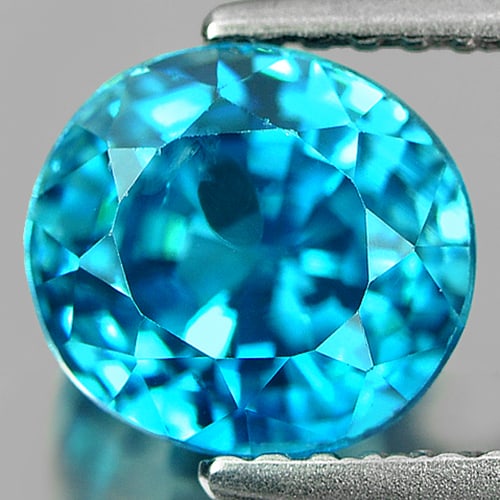 Natural Blue Zircon Gemstones 3.46 Ct. Oval Shape 7.8 x 7.3 Mm. (1 of 3)