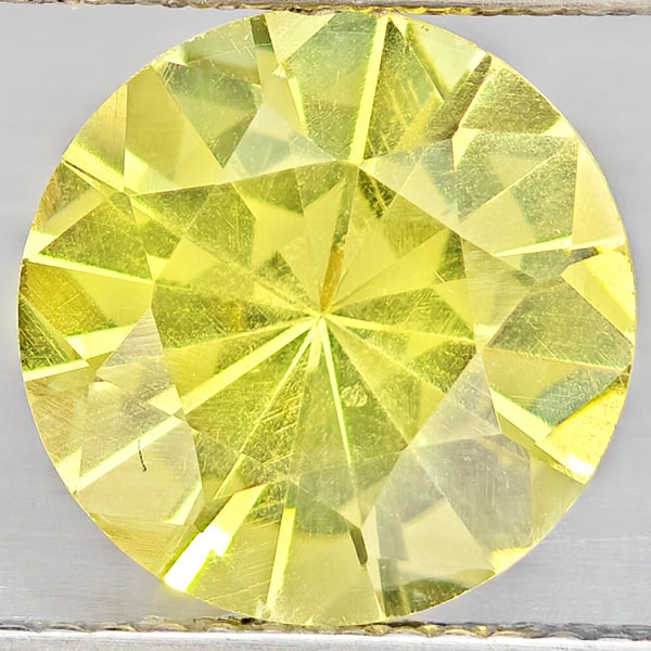 Natural Yellow Lemon Quartz Gemstones 3.13 Ct. Round Diamond Cut 10.1 Mm. (1 of 3)