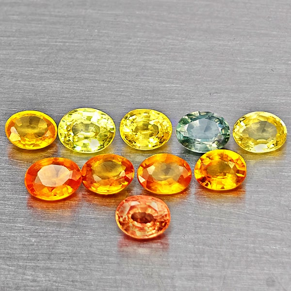 Natural Fancy Color Sapphire Gemstones 1.94 Ct. 10 Pcs. Oval Shape: Product ID: 806162708 Product Name: Natural Sapphire Weight: 1.94 CT. Size: 4 x 3.2 x 2.4 to 3.8 x 3 x 2.1 MM. Shape: Oval Shape Color: Fancy Color Clarity:VVS - VSI Luster: Good Gems Origin: Tanzania