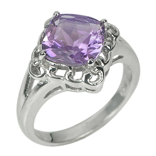 Natural Purple Amethyst Gemstones with 925 Sterling Silver Ring Jewelry Size 7 (1 of 3)