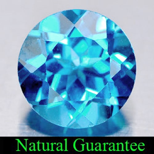Natural Swiss Blue Topaz Gemstones 3.77 Ct. Round Shape 9.2 Mm.: Product ID: 807156049 Product Name: Natural Blue Topaz Weight: 3.77 CT. Size: 9.2 x 9.2 x 6.3 MM. Shape: Round Color: Swiss Blue Clarity:VVS Luster: Good Gems Origin: Brazil Treatment: Treated Crystal