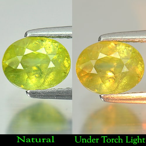 Natural Green Sphene Gemstones With Red Spark 2.01 Ct. Oval Shape 7.9 x 6.2 Mm.: Product ID: 806504858 Product Name: Natural Sphene Weight: 2.01 CT. Size: 7.9 x 6.2 x 5.3 MM. Shape: Oval Color: Intense Green With Red Spark Clarity:SI Luster: Good Gems Origin: Madagascar Treatment: