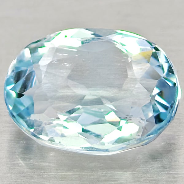 Natural Light Blue Aquamarine Gemstones 1.22 Ct. Oval Shape 8 x 6.3 Mm.: Product ID: 800812362 Product Name: Natural Aquamarine Weight: 1.22 CT. Size: 8 x 6.3 x 3.8 MM. Shape: Oval Color: Light Blue Clarity:VSI - SI1 Luster: Good Gems Origin: Brazil Treatment: Unheated Cry