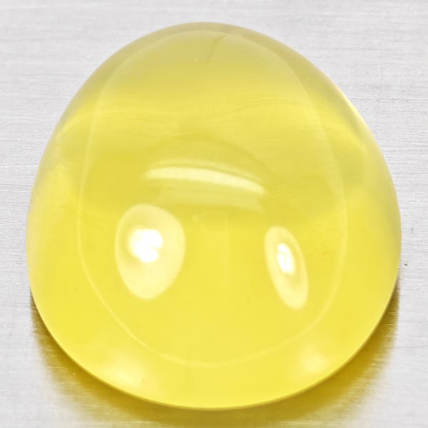 Natural Yellow Lemon Quartz 24.34 Ct. Oval Cabochon Shape 19 x 16.8 Mm. (1 of 3)