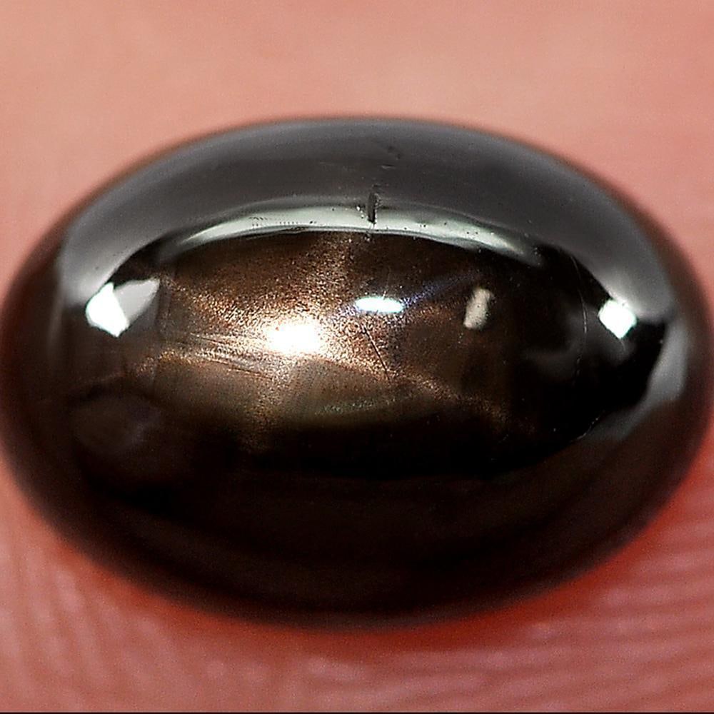 Natural Black Star Sapphire 2.63 Ct. Oval Cabochon Shape 8.7 x 6.2 Mm.: Product ID: 806161621 Product Name: Natural Star Sapphire Weight: 2.63 CT. Size: 8.7 x 6.2 x 4.4 MM. Shape: Oval Cabochon Color: Black Clarity:Opaque Luster: Good 6 Rays Star Gems Origin: Thailand Tre