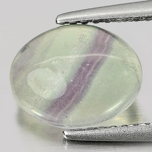 Natural Multi Color Fluorite Gemstones 2.68 Ct. Oval Cabochon Shape 9.8 x 7.8 Mm. (1 of 3)