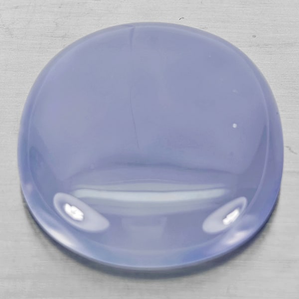Natural Lavender Chalcedony Gemstones 52.85 Ct. Oval Cabochon Shape 29 x 27 Mm.: Product ID: 801502647 Product Name: Natural Weight: 52.85 CT. Size: 29 x 27 x 8.4 MM. Shape: Oval Cabochon Color: Lavender Clarity:Semi - Transparent Luster: Good Gems Origin: Russia Treatment: Unheat
