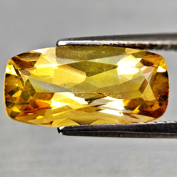 Natural Yellow Citrine Gemstones 3.63 Ct. Cushion Shape 14.1 x 7.1 Mm. (1 of 3)
