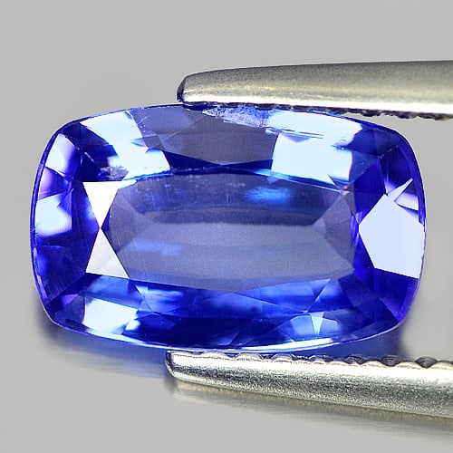 Natural Violetish Blue Tanzanite Gemstones 1.36 Ct. Cushion Shape 9.48 x 5.95 Mm. (1 of 4)