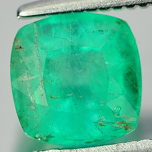 Natural Green Emerald Gemstones 1.21 Ct. Cushion Shape 6.2 x 6.1 Mm.: Product ID: 802402527 Product Name: Natural Emerald Weight: 1.21 CT. Size: 6.2 x 6.1 x 4.9 MM. Shape: Cushion Color: Green Clarity:SI1 Luster: Good Gems Origin: Columbia Treatment: Unheated Crystal St