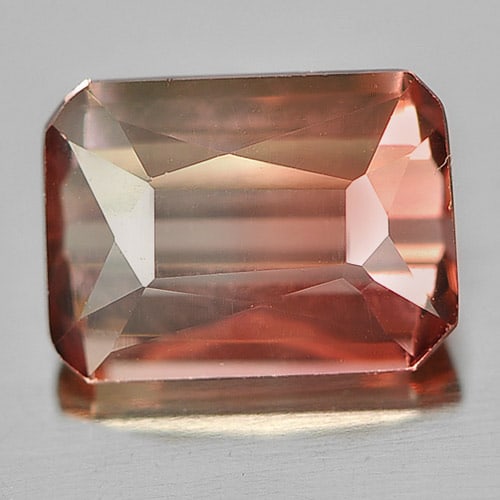Natural Pinkish Orange Tourmaline Gemstones 0.96 Ct. Octagon Shape 6.8 x 5 Mm. (1 of 3)