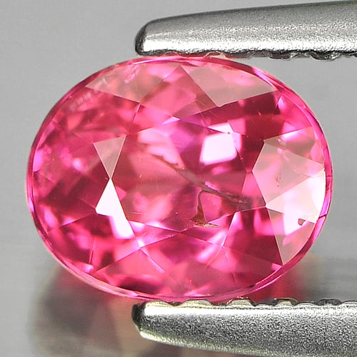 Natural Pink Tourmaline Gemstones 0.75 Ct. Oval Shape 6 x 4.8 Mm.: Product ID: 807226697 Product Name: Natural Tourmaline Weight: 0.75 CT. Size: 6 x 4.8 x 4 MM. Shape: Oval Color: Pink Clarity:SI Luster: Good Gems Origin: Nigeria Treatment: Unheated Crystal Structure