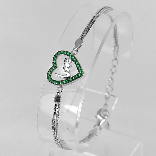 925 Sterling Silver Jewelry Initial Alphabet Love in Heart Bracelet 6.5 Inch. (1 of 3)