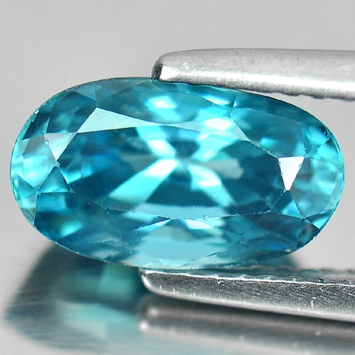 Natural Blue Zircon Gemstones 3.67 Ct. Oval Shape 10.3 x 5.9 Mm. (1 of 3)