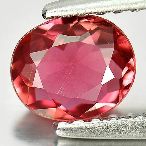 Natural Orangish Pink Tourmaline Gemstones 0.63 Ct. Oval Shape 6.1 x 5.2 Mm.: Product ID: 807246453 Product Name: Natural Tourmaline Weight: 0.63 CT. Size: 6.1 x 5.2 x 2.8 MM. Shape: Oval Color: Orangish Pink Clarity:VSI Luster: Good Gems Origin: Nigeria Treatment: Unheated Cry