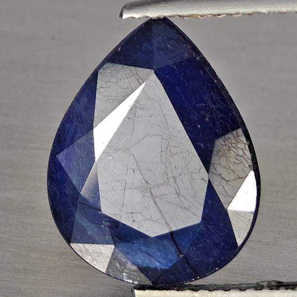 Natural Blue Sapphire Gemstones 6.15 Ct. Pear Shape 15 x 11.8 Mm.: Product ID: 806012419 Product Name: Natural Blue Sapphire Weight: 6.15 CT. Size: 15 x 11.8 x 4.2 MM. Shape: Pear Shape Color: Blue Clarity:SI1 Luster: Good Gems Origin: Madagascar Treatment: Heated (L