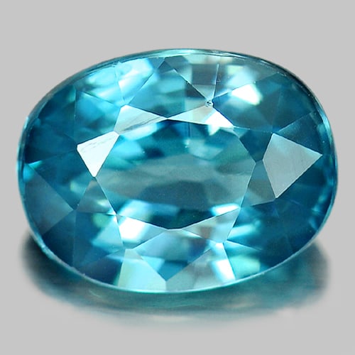 Natural Blue Zircon Gemstones 4.83 Ct. Oval Shape 10.6 x 8.1 Mm. (1 of 3)