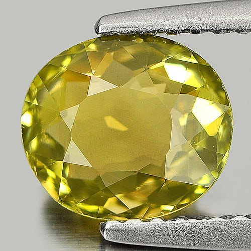 Natural Yellow Green Tourmaline Gemstones 1.41 Ct. Oval Shape 7.3 x 5 Mm. (1 of 3)