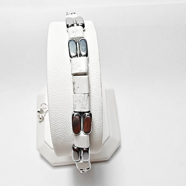 Bracelet Jewelry Howlite Stone 952 Sterling Silver Max Length 6 Inch. (1 of 3)
