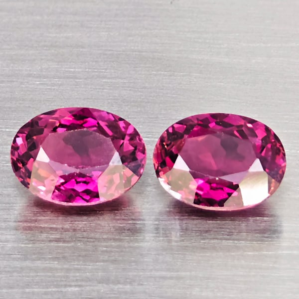 Natural Pink Tourmaline Gemstones 2.53 Ct. 2 Pcs. Oval Shape 7.8 x 6 Mm. (1 of 3)