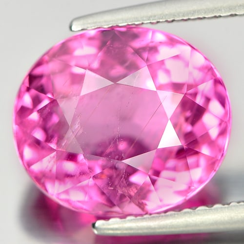 Natural Purplish Pink Tourmaline Gemstones 6.12 Ct. Oval Shape 11.74 x 10.19 Mm. (1 of 4)