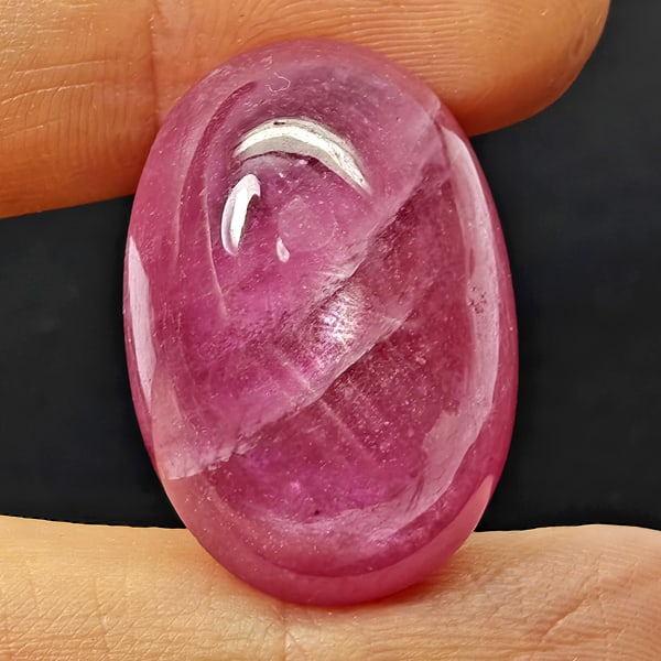 Natural Pink Red Ruby Gemstones 42.28 Ct. Oval Cabochon Shape 25 x 17 Mm.: Product ID: 805935339 Product Name: Natural Ruby Weight: 42.28 CT. Size: 25 x 17 x 9.7 MM. Shape: Oval Cabochon Color: Purplish Red Clarity:Opaque Luster: Good Gems Origin: Madagascar Treatment: Heate