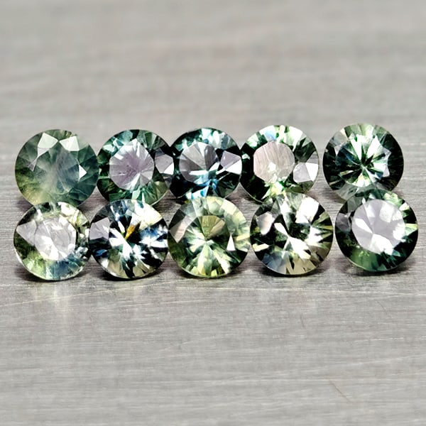 Natural Fancy Color Sapphire Gemstones 1.07 Ct. 10 Pcs. Round Diamand Cut 2.9 Mm. (1 of 3)