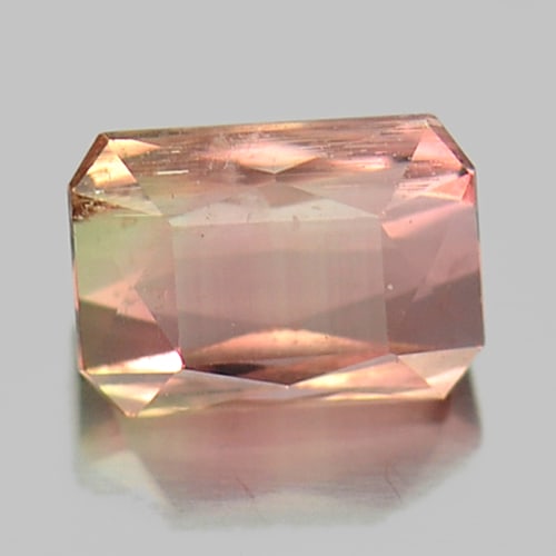 Natural Bi Color Tourmaline Gemstones 0.72 Ct. Octagon Shape 5.6 x 4.1 Mm. (1 of 3)