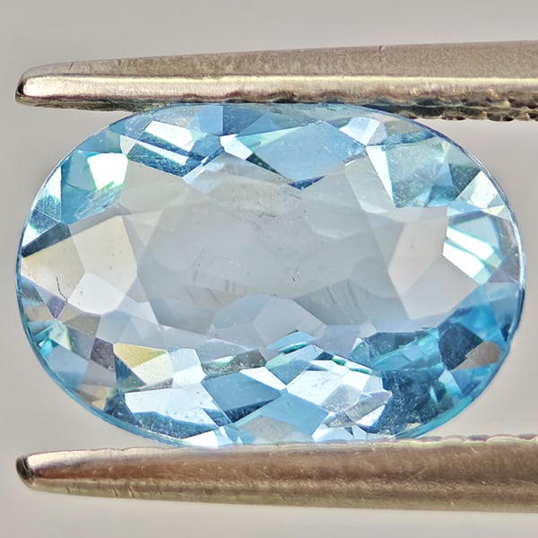 Natural Light Blue Aquamarine Gemstones 1.32 Ct. Oval Shape 9.2 x 6.6 Mm.: Product ID: 800812315 Product Name: Natural Aquamarine Weight: 1.32 CT. Size: 9.2 x 6.6 x 3.6 MM. Shape: Oval Color: Light Blue Clarity:VSI - SI1 Luster: Good Gems Origin: Brazil Treatment: Unheated C